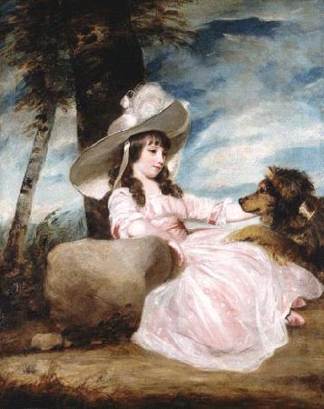 Sir Joshua Reynolds Portrait of Miss Anna Ward with Her Dog China oil painting art